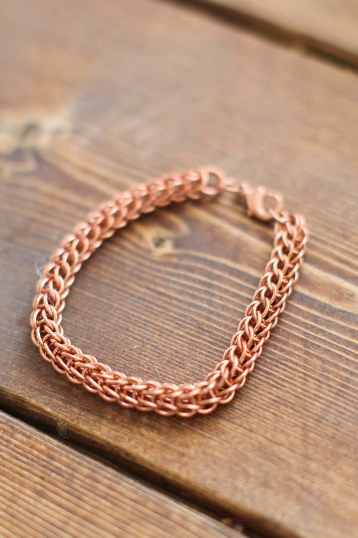 Copper Full Persian Chainmaille Bracelet Solid Copper